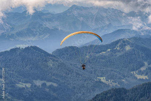 Hang glider near Mount Pilatus Switzerland