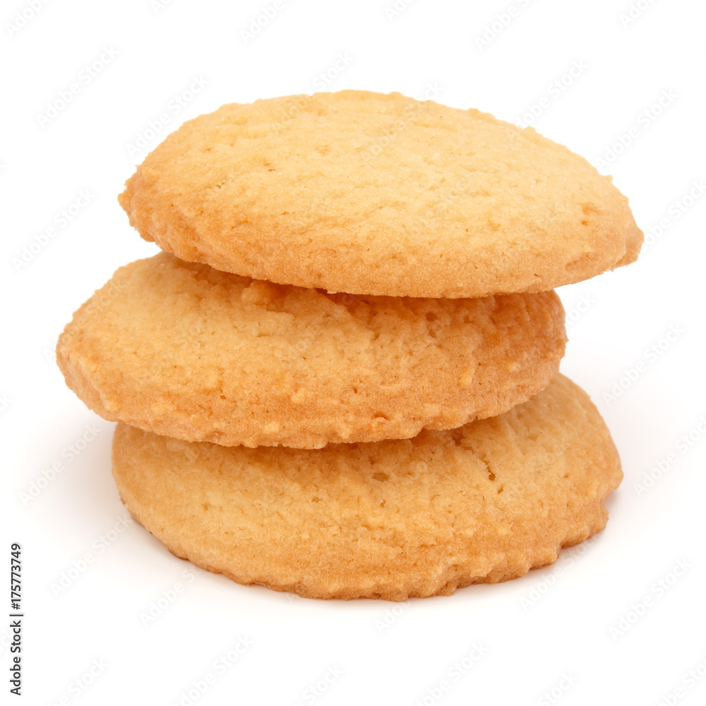 stacked short pastry cookies isolated on white background stacked short pastry cookies isolated on white background