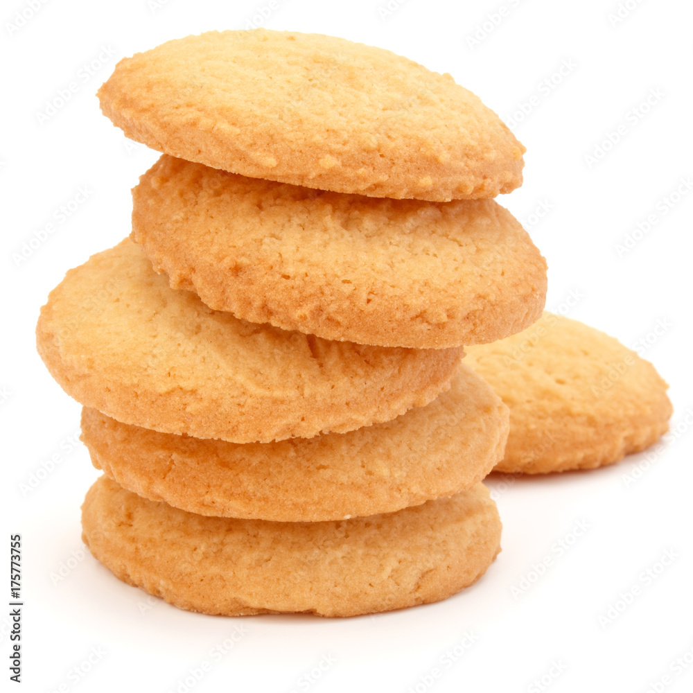 stacked short pastry cookies isolated on white background stacked short pastry cookies isolated on white background