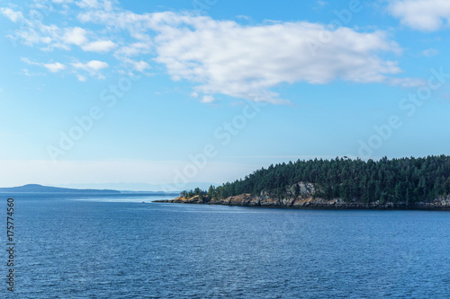 Strait of Georgia between Vancouver and Victoria British Columbia Canada.