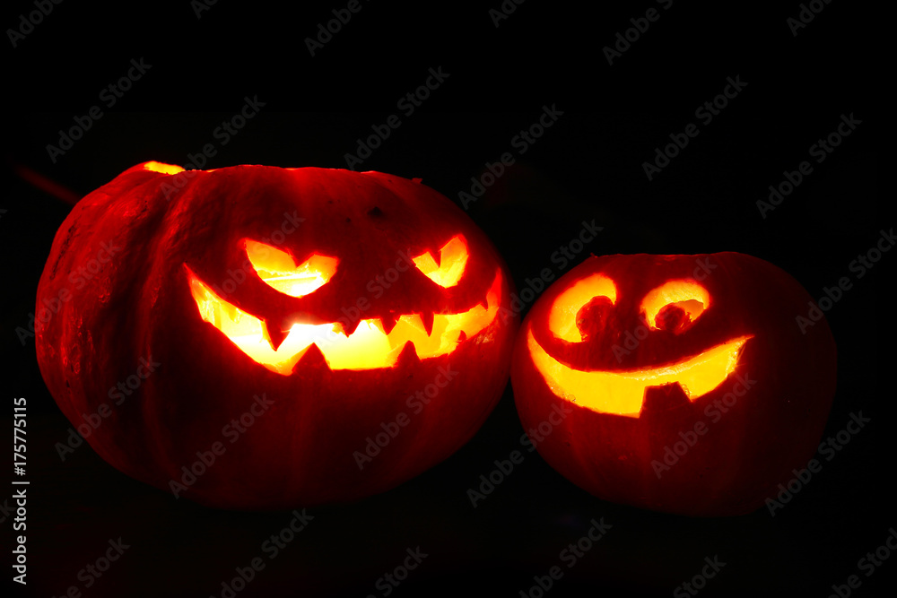 Halloween pumpkins on black Halloween pumpkins on black