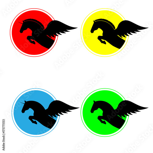 colored templates logo Pegasus. vector illustration