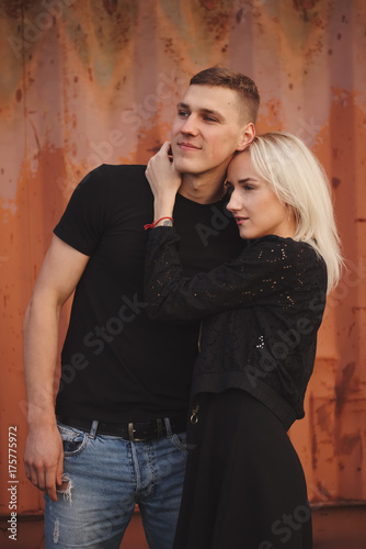 beautiful blonde girl with boyfriend