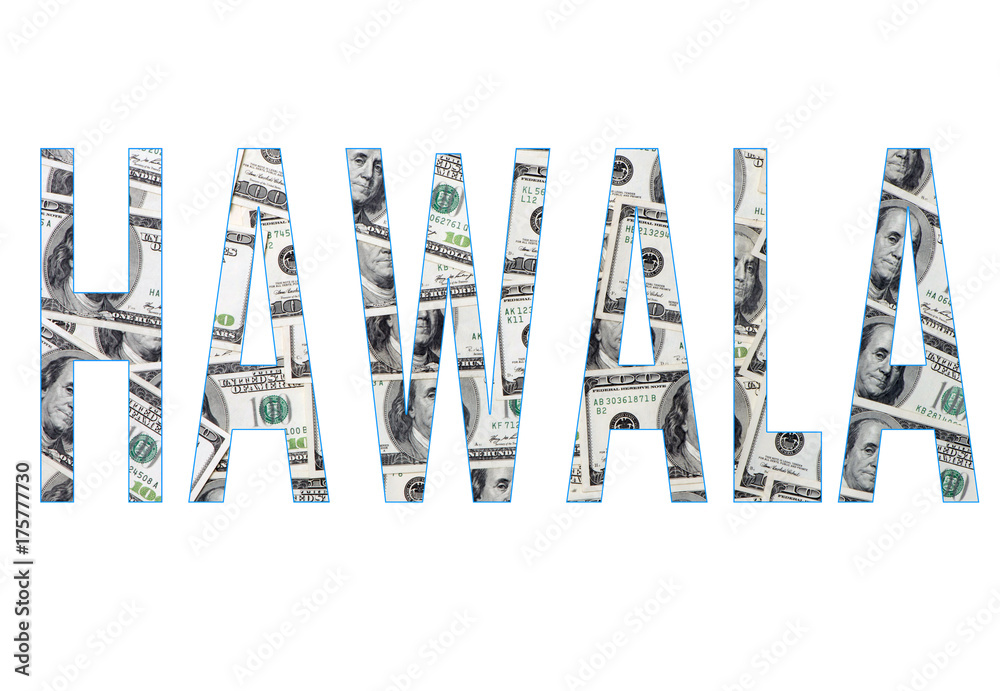 Fotografie The word hawala on a white background