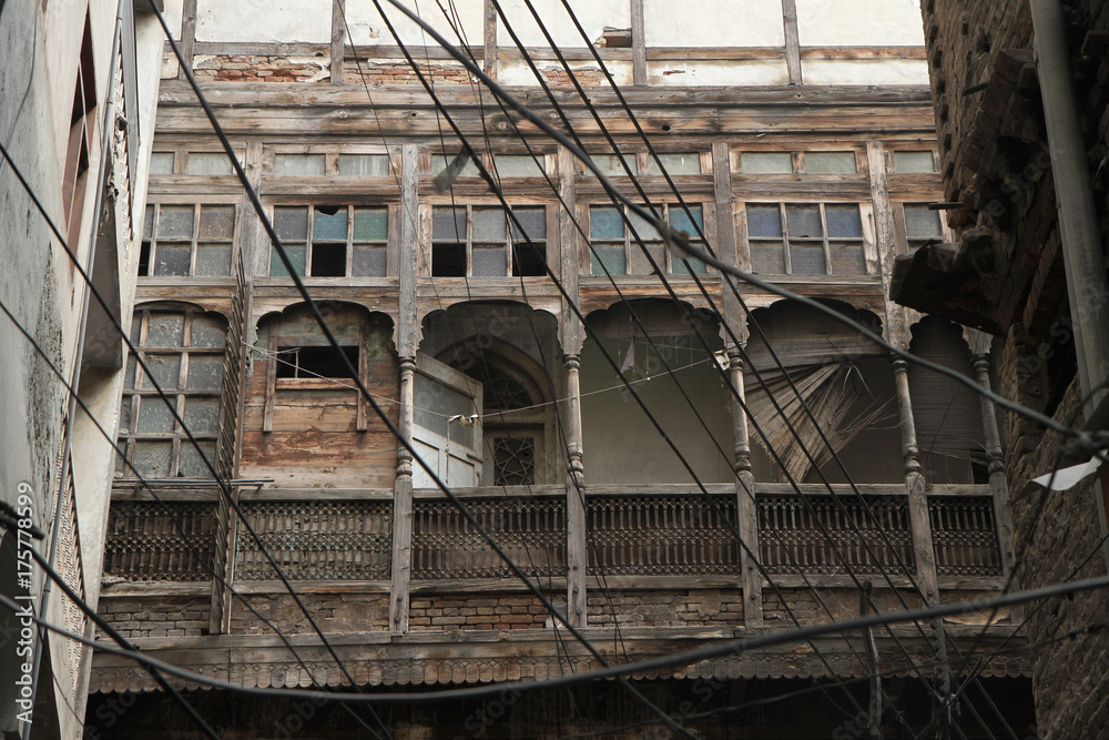 Detail of the old house in Peshawar, Pakistan