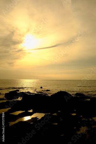 海岸の夕景・荒井浜海岸 © tamu