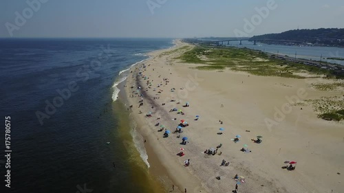 SANDY HOOK NJ - Drone Rising Pan of Sandy Hook NJ 4K photo