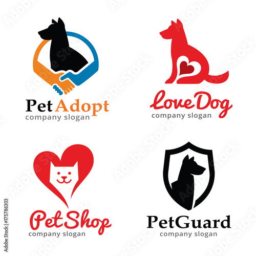 Pet Logo Template Design Vector, Emblem, Design Concept, Creative Symbol, Icon