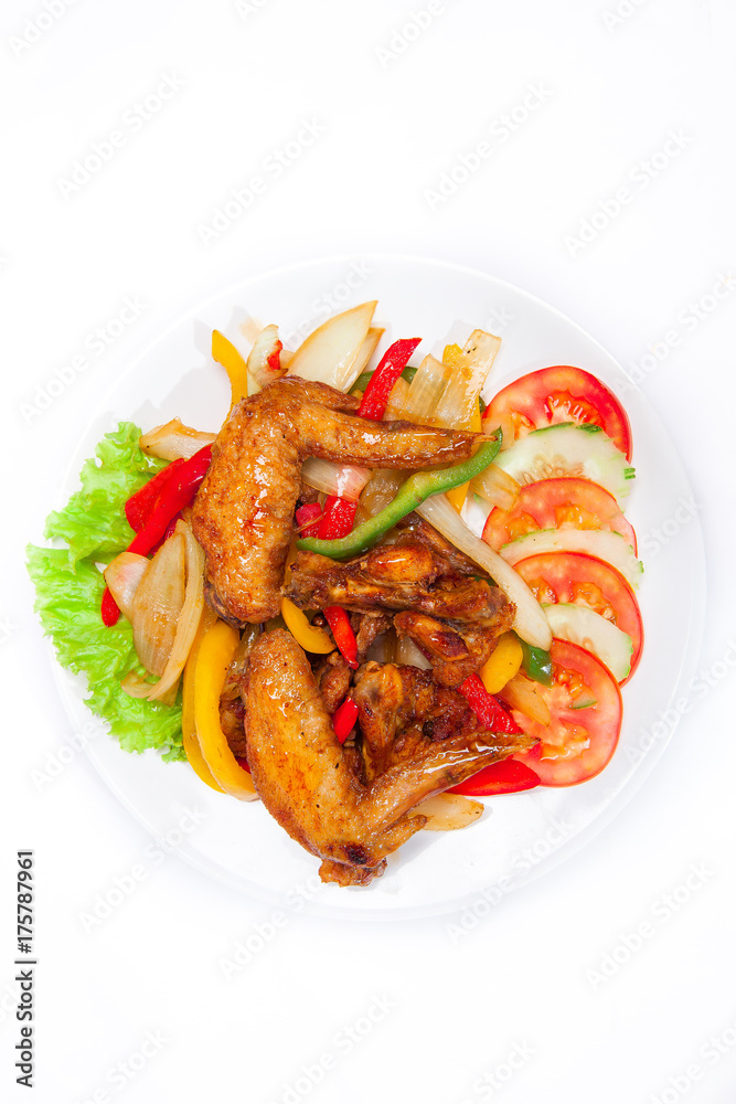 Chicken Wings with Salad