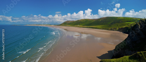 Photos Elevated view of Rhossili Bay in the Gower Peninsular, Wales, UK