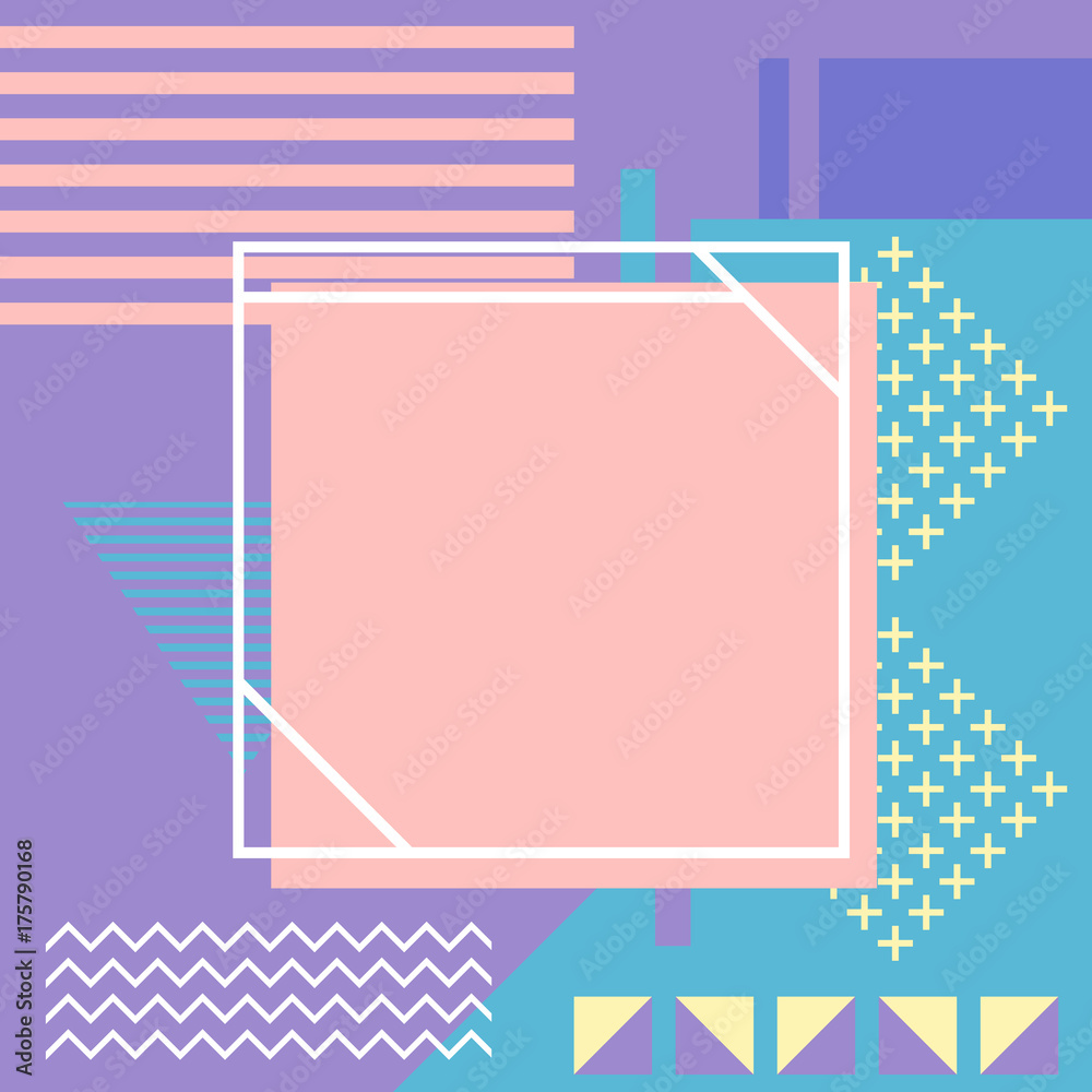 Trendy geometric elements memphis card Trendy geometric elements memphis card