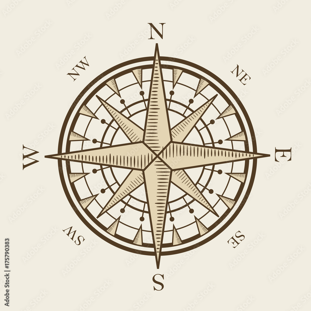 Nautical compass equipment in vector format Nautical compass equipment in vector format