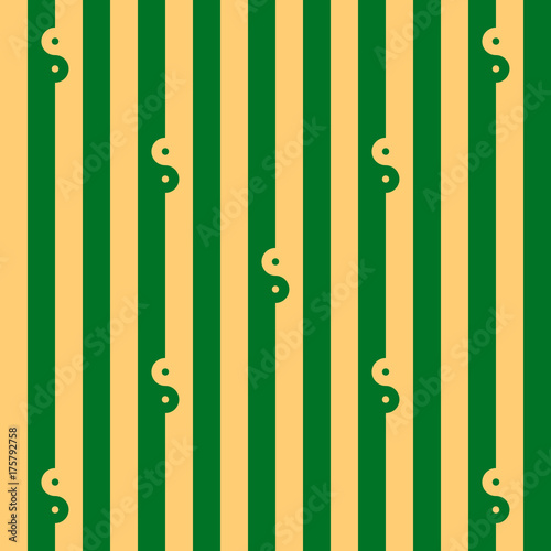 Seamless and colorful Yin Yang pattern on a striped background - Eps10 vector graphics and illustration