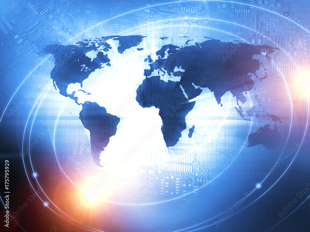 World Business Background Concept in Blue World Business Background Concept in Blue