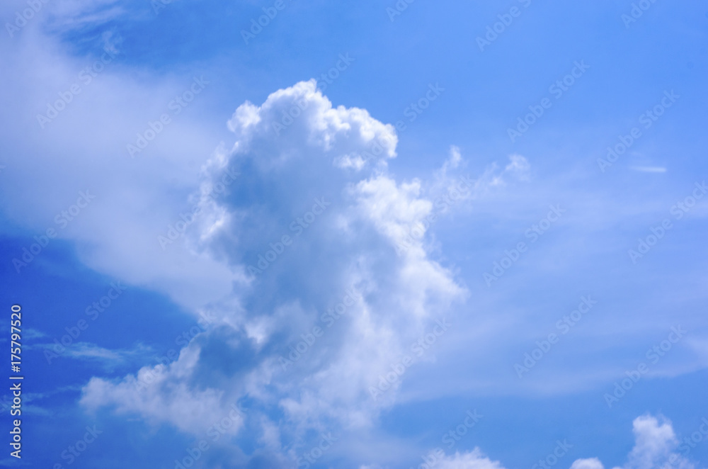 Obraz premium Blue sky background with white clouds.