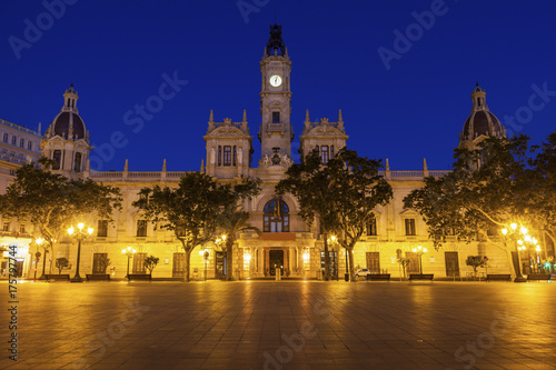 Valencia City Hall on Plaza del Ayuntamiento in Valencia