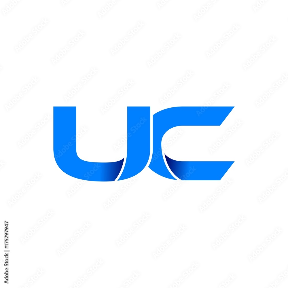 uc logo initial logo vector modern blue fold style uc logo initial logo vector modern blue fold style