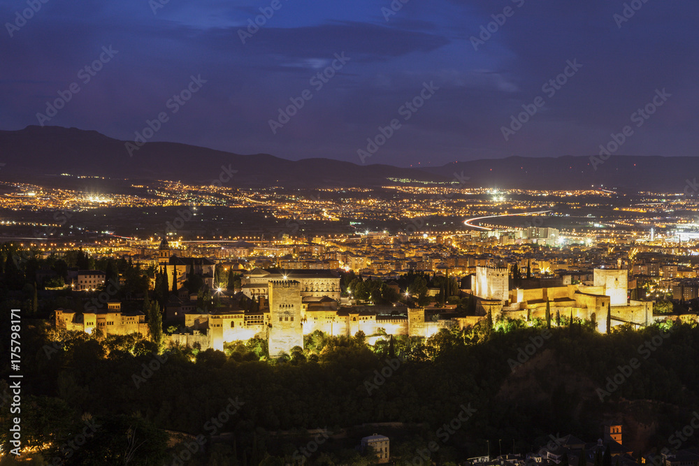Evening panorama of Granada