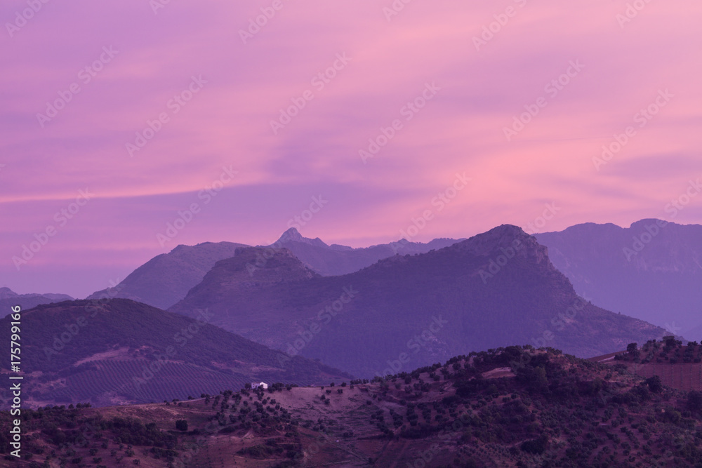 Andalusia panorama at sunset