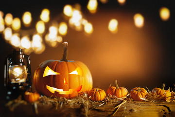 Halloween still life background with copy space