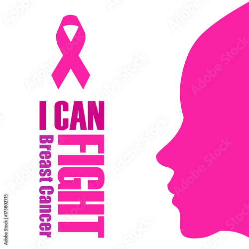 Poster empowering women to fight breast cancer- "I can fight breast cancer"
