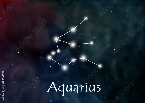 Aquarius horoscope or zodiac or constellation illustration