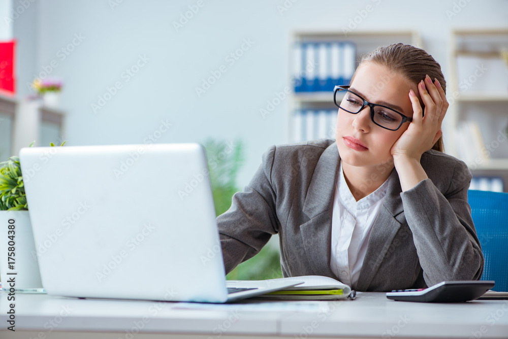 Young businesswoman accountant working in the office Young businesswoman accountant working in the office