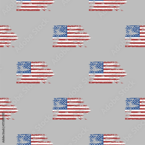 Independence day USA flags seamless pattern United States american symbol freedom national sign vector illustration