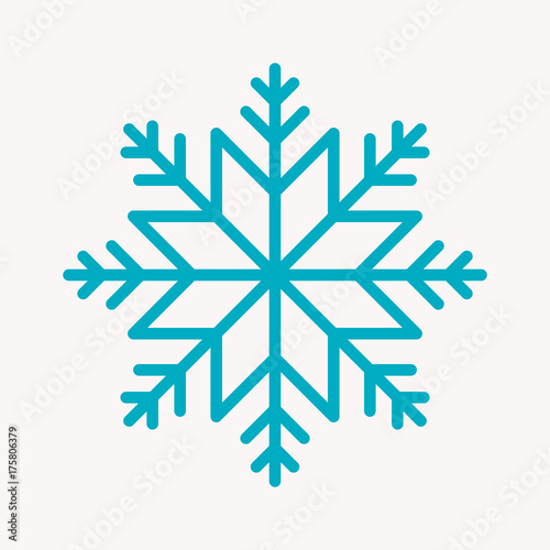 Snowflake Icon. Christmas Decoration Ornament. Mandala Style. Lines. 