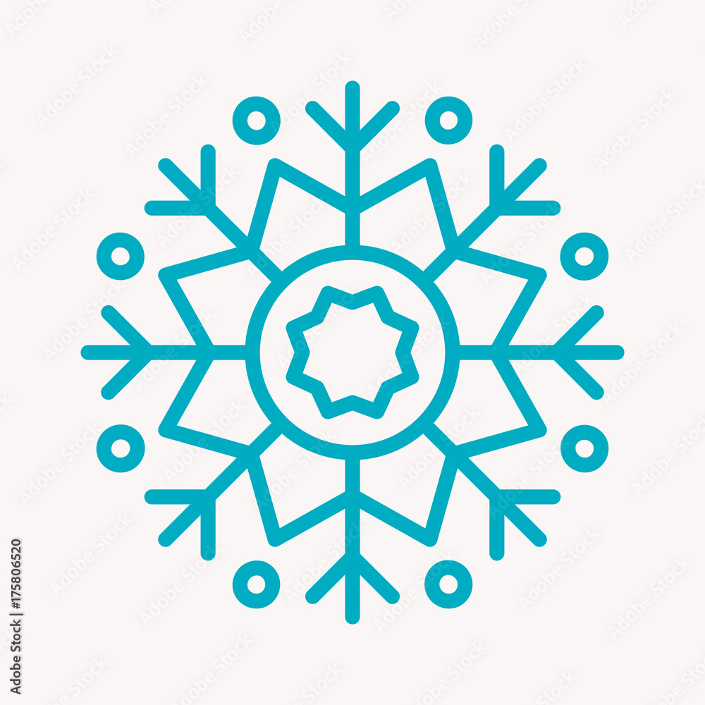 Snowflake Icon. Christmas Decoration Ornament. Mandala Style. Lines. Snowflake Icon. Christmas Decoration Ornament. Mandala Style. Lines.