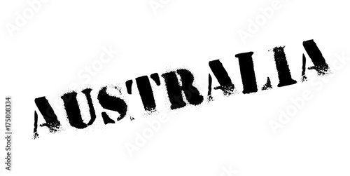 Australia rubber stamp. Grunge design with dust scratches. Effects can be easily removed for a clean, crisp look. Color is easily changed. photo