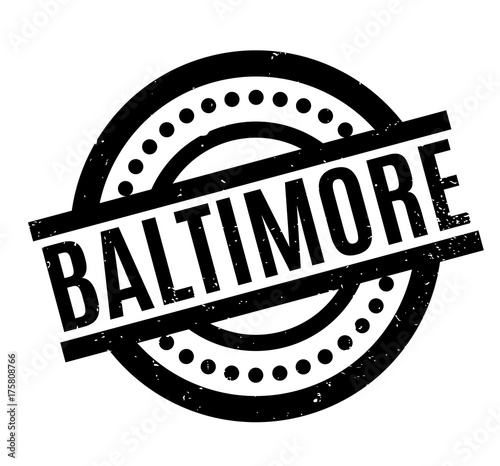 Baltimore rubber stamp. Grunge design with dust scratches. Effects can be easily removed for a clean, crisp look. Color is easily changed. photo