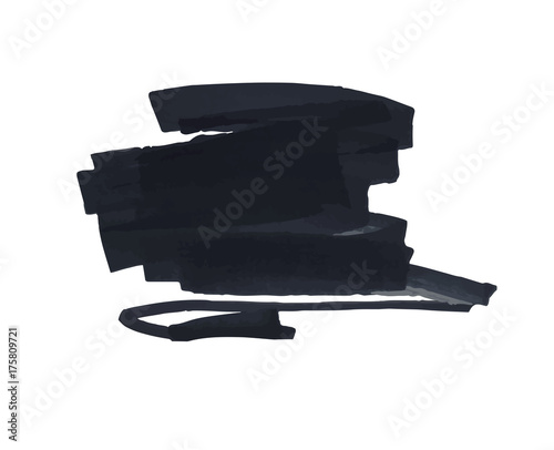 Vector Brushes black banner. Background for text Isolated on white background.