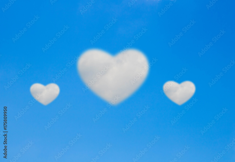 blue sky with Heart shaped cloud