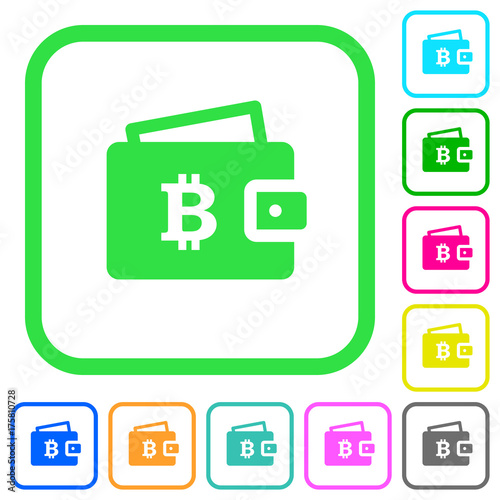 Bitcoin wallet vivid colored flat icons icons