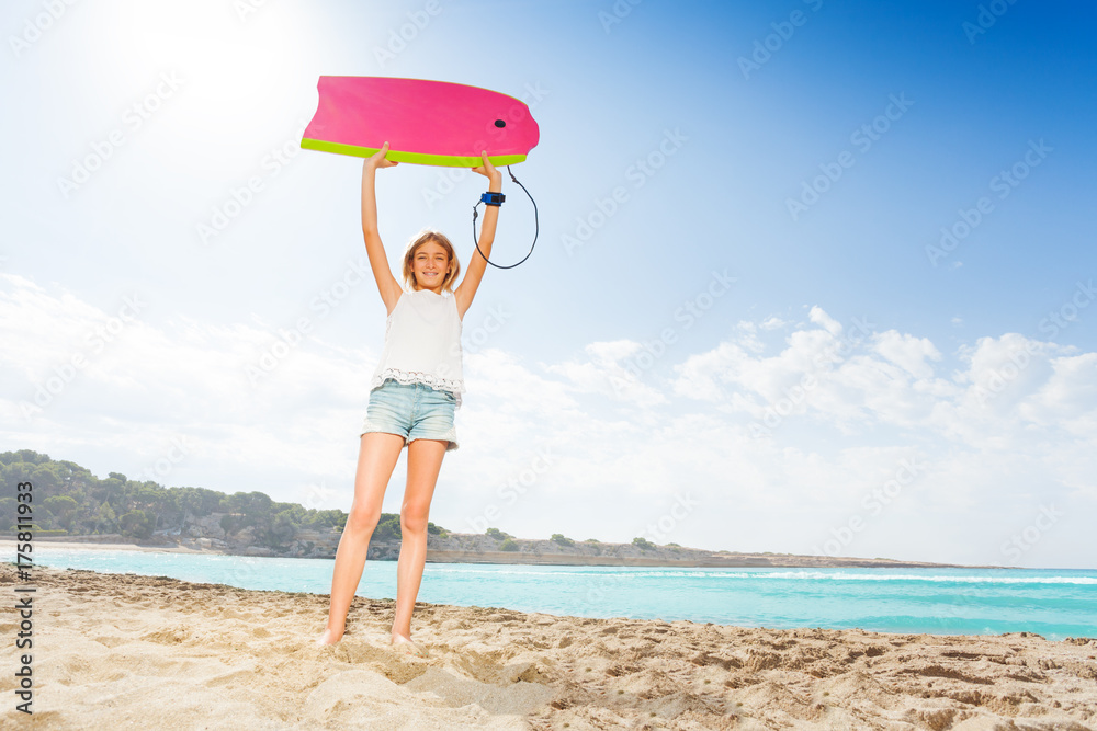 Nice blond girl on the beach with surfboard Nice blond girl on the beach with surfboard