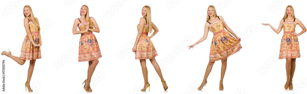 Woman in fashion looks isolated on white Woman in fashion looks isolated on white