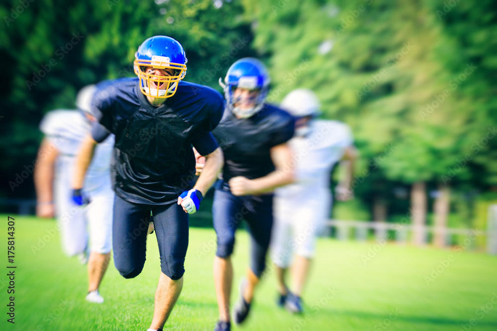 American Football Players Running American Football Players Running