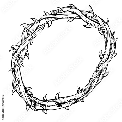 Hand drawn of Thorn Crown-Vector drawn