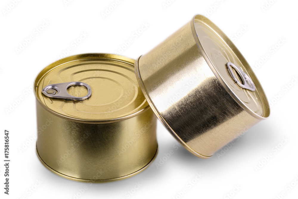 Gold metal tin canes isolated on white background. Gold metal tin canes isolated on white background.