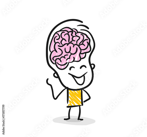 Strichfiguren / Strichmännchen: Gehirn, Intelligenz. (Nr. 121)
