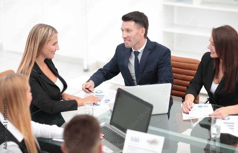 group of business people discussing a new financial project group of business people discussing a new financial project
