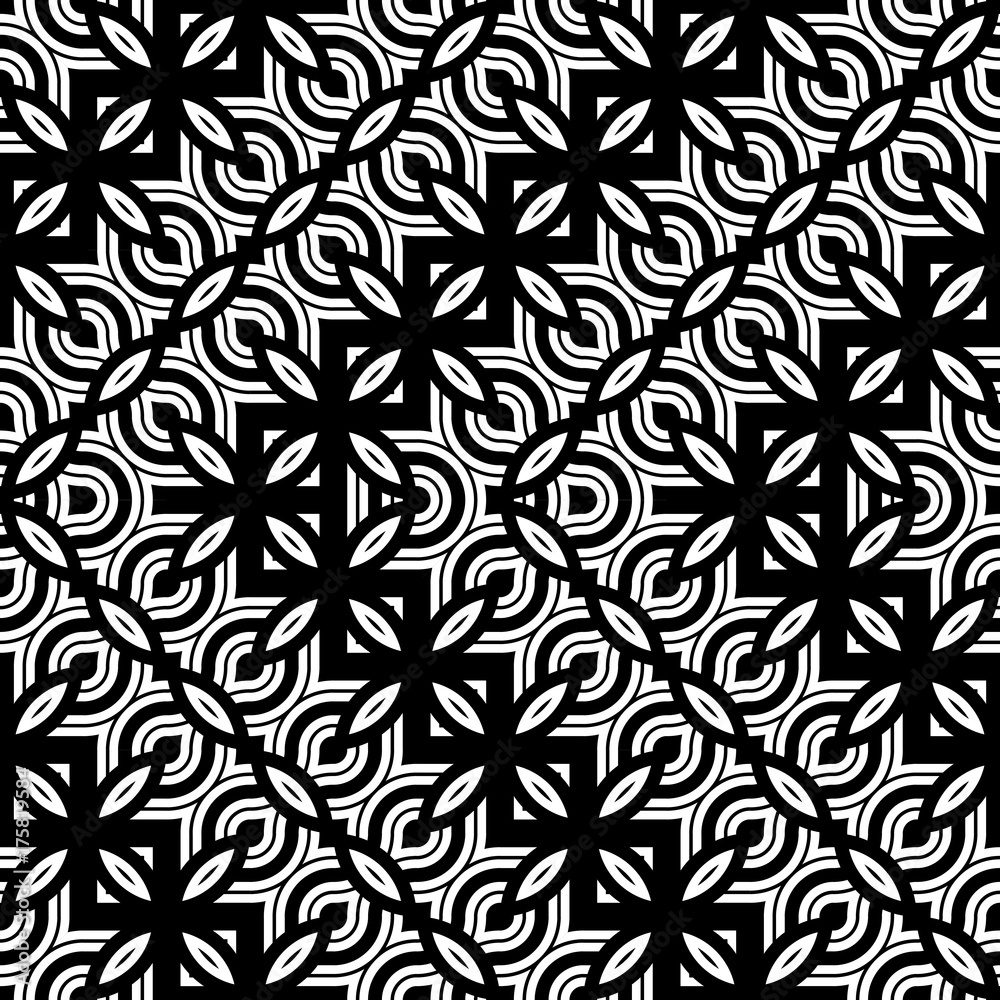 Fototapeta premium Design seamless monochrome zigzag pattern