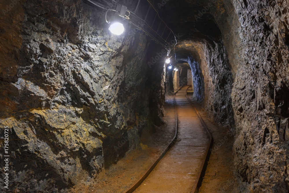 Underground mine passage angle shot