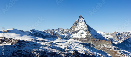 622126 Matterhorn panorama - the most famous landmark in Swiss Alps mountains (large stitched file)