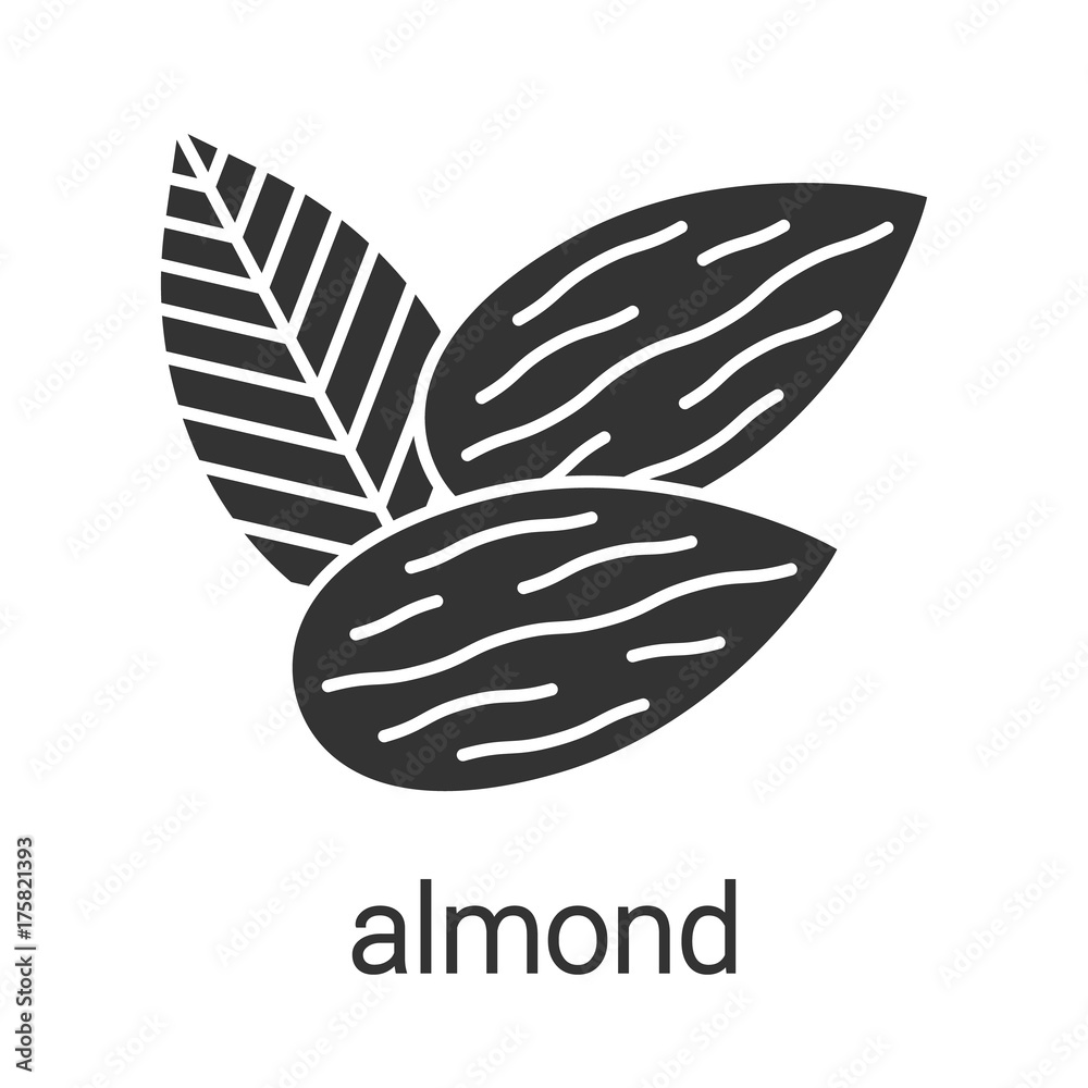 Fototapeta premium Almond glyph icon