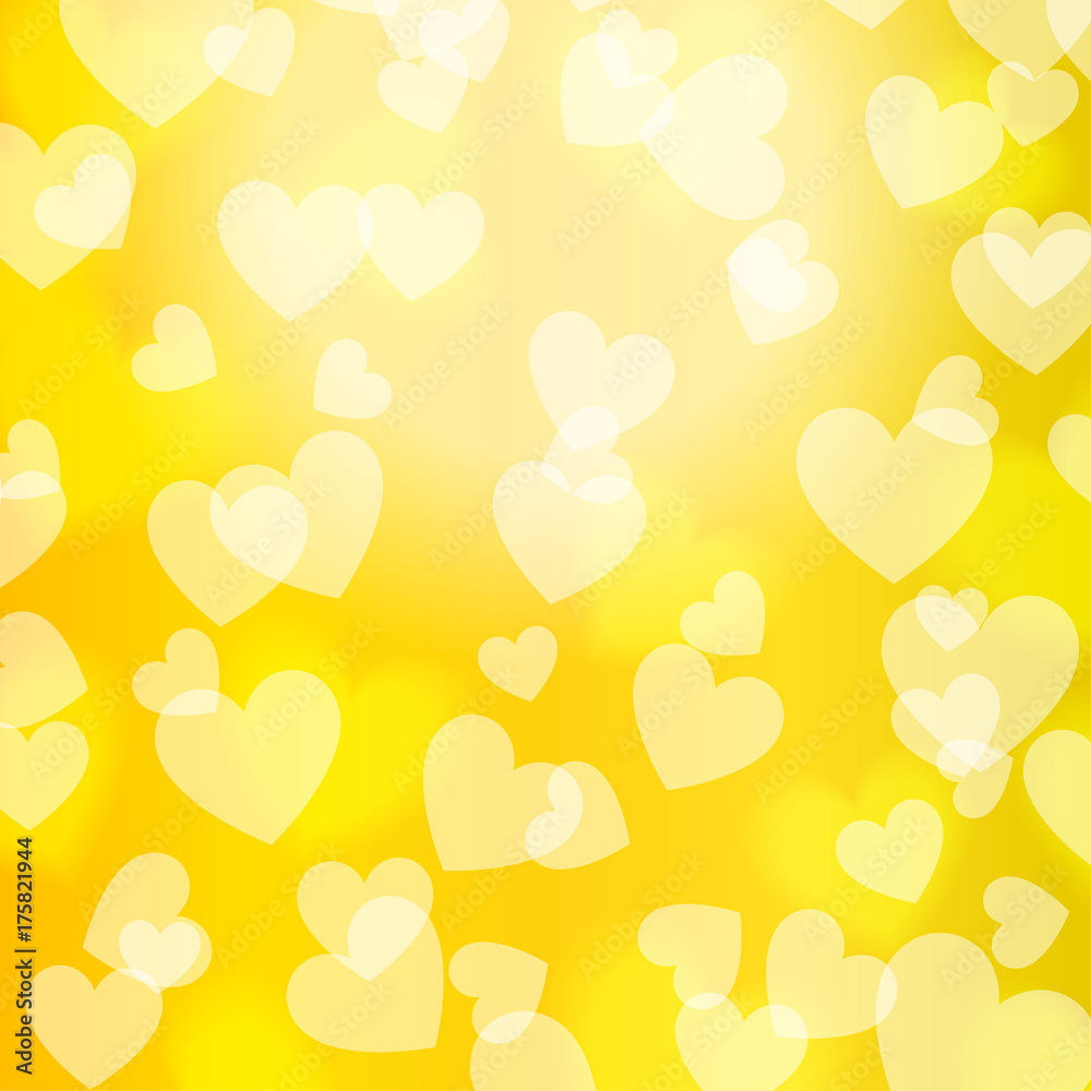 Yellow Gold Bokeh Heart, pattern, vector Yellow Gold Bokeh Heart, pattern, vector