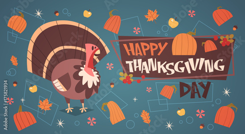 Happy Thanksgiving Day Autumn Traditional Harvest Holiday