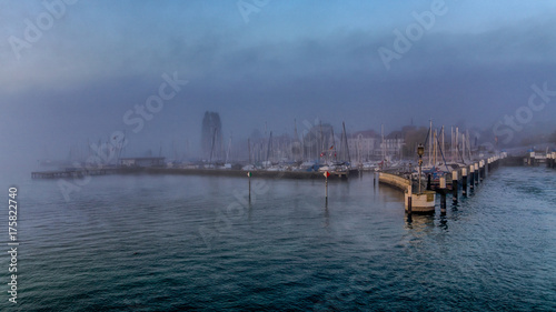 Wallpaper Mural Harbour of Konstanz covered in fog Torontodigital.ca