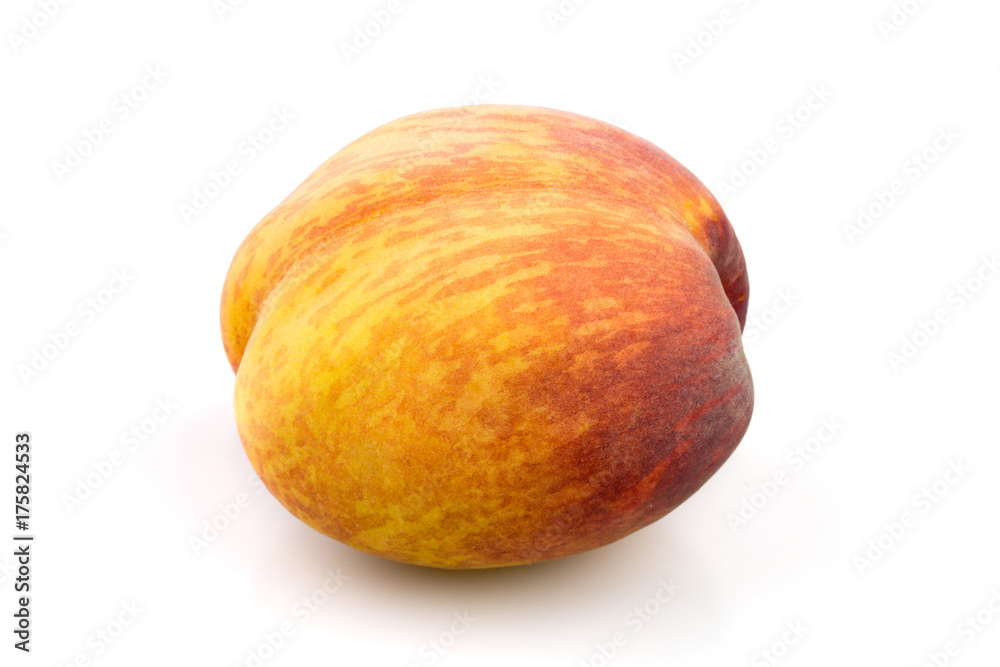 Red and yellow peach isolated on white background in studio Red and yellow peach isolated on white background in studio